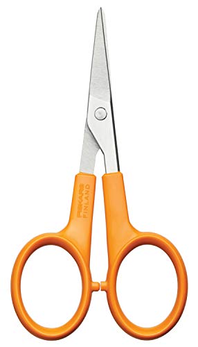 Fiskars Borduurschaartje, naaischaar, lengte: 10 cm, voor rechts- en linkshandigen, roestvrij staal/kunststof, oranje, Classic, 1005143 
