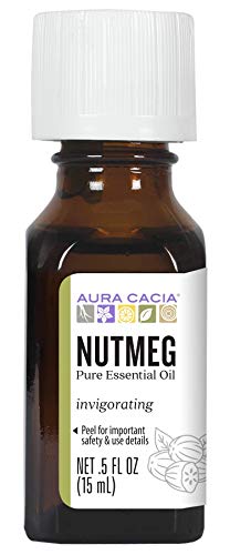 Aura Cacia Pure Nutmeg Essential Oil | 0.5 fl. oz. | Myristica fragrans 
