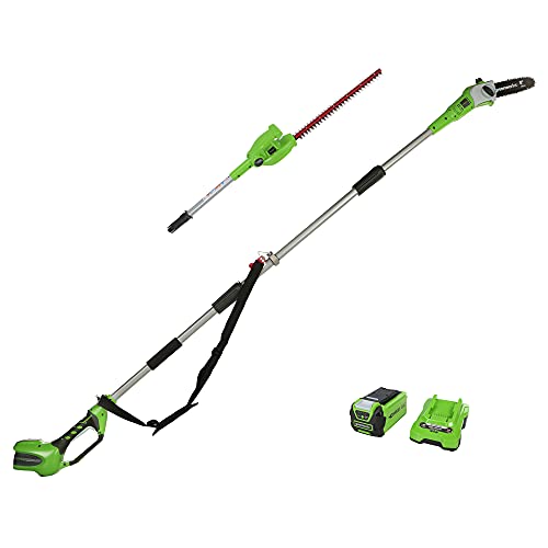 Greenworks paalheggenschaar Draadloze paalzaag 2 in 1 40V Incl. batterij 2Ah en oplader 51cm/20cm Maailengte G40PSHK2