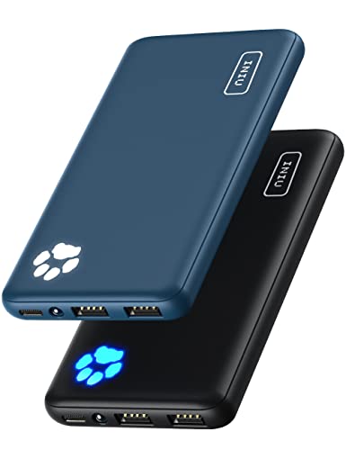 [2] INIU Portable Charger, Slimmest & Lightest Triple 3A USB C High-Speed 10000mAh Power Bank, Phone External Battery Pack Compatible with iPhone 14 13 12 Pro X Samsung S22 Google LG iPad Tablet.