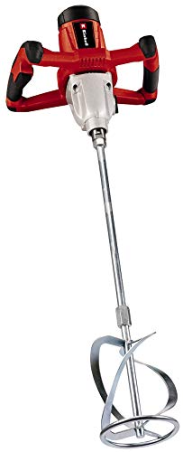 Einhell Verf-/ Mortelmenger TC-MX 1400-2 e (1400 W, 0-780 1/min snelheid, M14 roerwerk, snelheidselektronica, aluminium tandwielkast, incl. roerwerk), rood