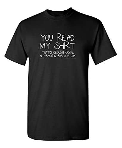 Enough Social Interaction Graphic Novelty T Shirt L Black