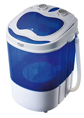Adler AD8051 wasmachine, wit/blauw, 3kg capiciteit