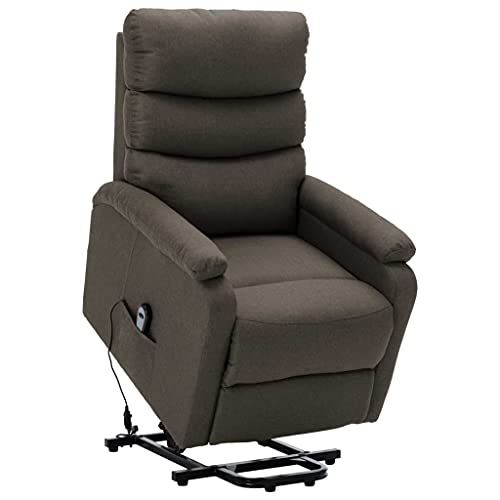 vidaXL Sta-Op-Stoel Televisiestoel Fauteuil Leunstoel Armstoel Zetel Stoel Zitstoel Luie Stoelen Zitstoel Fauteuils Televisiestoel Stof Taupe