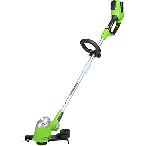 Greenworks Gereedschap Draadloze Gazontrimmer G40LT (Li-Ion 40 V 30 cm Snijbreedte 7000 RPM Roterende en Kantelbare Motorkop Verstelbare Extra Handvat Telescopische As Zonder Batterij en Oplader)
