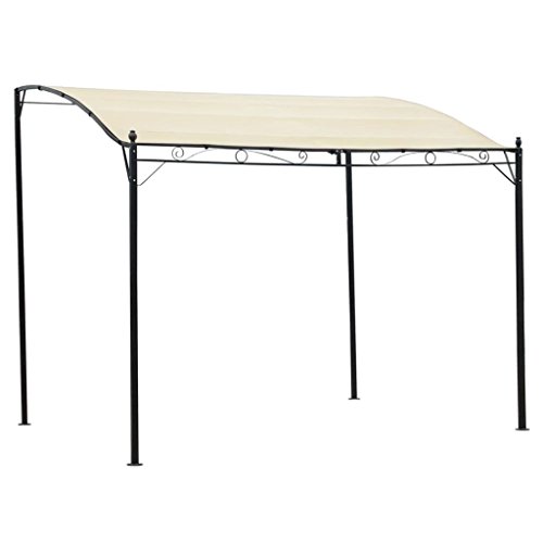 Festnight Tuinpaviljoen voor buiten, pergola, tuinpaviljoen, overkapping van crèmewitte stof, frame van staal, 3 x 2,5 m
