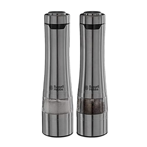 Russell Hobbs Classics Peper- en Zoutmolen (Electrische, Keramische Maalmolens, Verlichte Voet, RVS) 23460-56