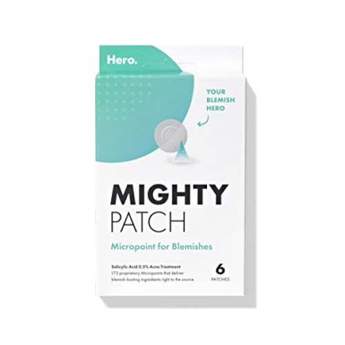 Mighty Patch Micropoint for Blemishes from Hero Cosmetics - Hydrocolloid Acne Spot Treatment Patch for Early Stage Zits and Hidden Pimples, 173 Proprietary Micropoints (6 Count)