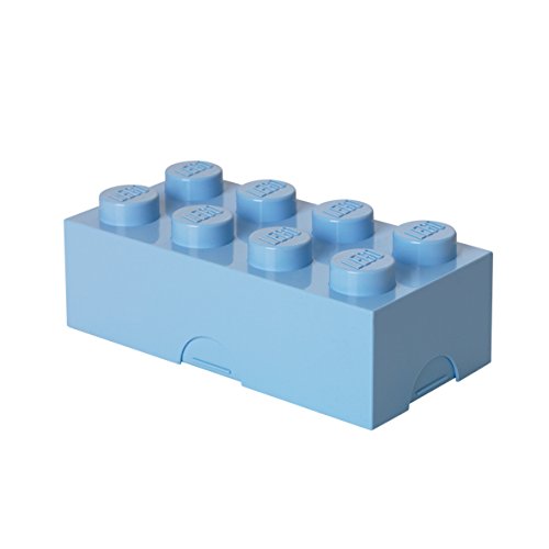 LEGO lunchdoos met 8 noppen, kleine opbergdoos of pennendoos, licht royal blauw 