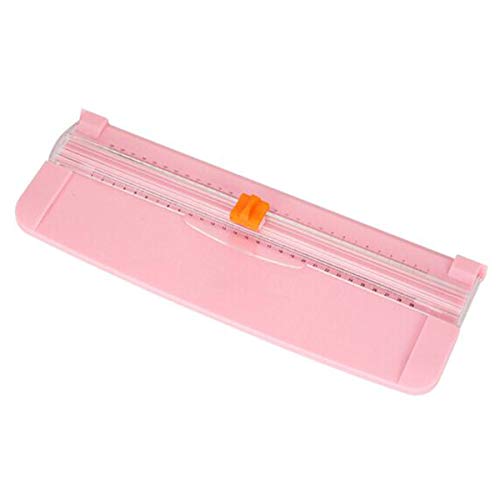 Draagbare papiersnijder Guillotine papiertrimmer Scrapbooking met veiligheidsbescherming voor standaard snijden van A3 A4 A5 papier, foto's of etiketten - roze