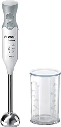 Bosch, ErgoMixx staafmixer, maatbeker met deksel, 600 Watt, MSM66110, wit