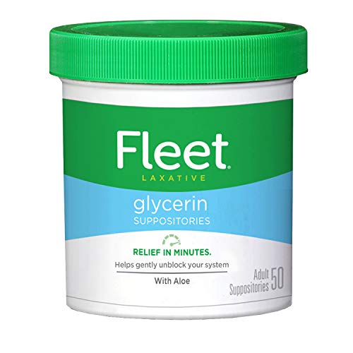 Fleet Laxative Glycerin Suppositories for Adult Constipation, Adult Laxative Jar Aloe vera, 50 Count 