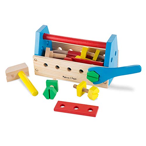 Melissa & Doug - Draagbare gereedschapskist | Fantasiespel | Gereedschapskist voor kinderen | Draagbare Speelset | Houten Speelgoed | Montessori Speelgoed | 3+ | Cadeau voor jongens en meisjes