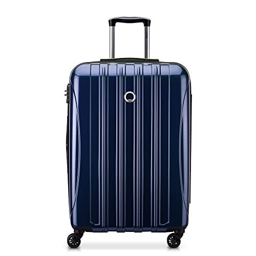 DELSEY Paris Helium Aero Hardside Expandable Luggage with Spinner Wheels, Blue Cobalt, Checked-Medium 25 Inch 