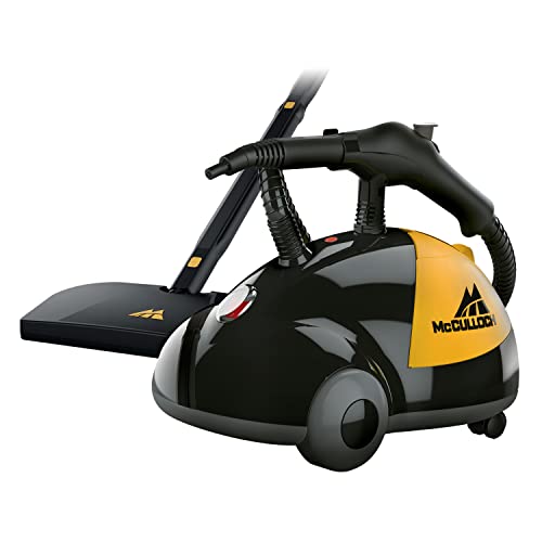 McCulloch MC1275 Heavy-Duty Steam Cleaner with 18 Accessories, Extra-Long Power Cord, Chemical-Free Pressurized Cleaning for Most Floors, Counters, Appliances, Windows, Autos, and More, Yellow/Grey 