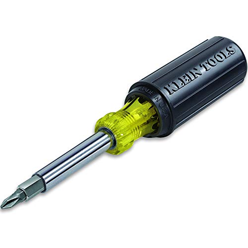 Klein Tools 32500 11-in-1 Screwdriver / Nut Driver Set, 8 Bits (Phillips, Slotted, Torx, Square), 3 Nut Driver Sizes, Cushion Grip Handle