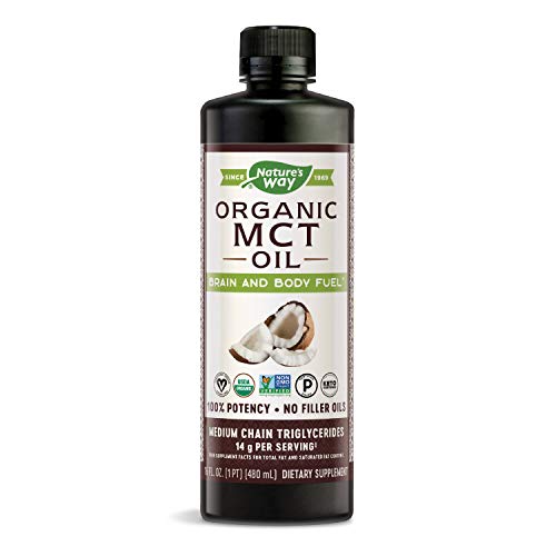 Nature's Way MCT Oil, Brain and Body Fuel from Coconuts; Keto and Paleo Friendly, Organic, Gluten Free, Non-GMO Project Verified, 16 Fl. Oz.