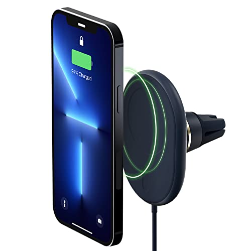 iOttie Velox Magnetic Wireless Charging Car Mount Air Vent Phone Holder. Compatible with MagSafe iPhones including iPhone 12, iPhone 13, iPhone 12/13 Mini, Pro, Pro Max (Power Supply Included)