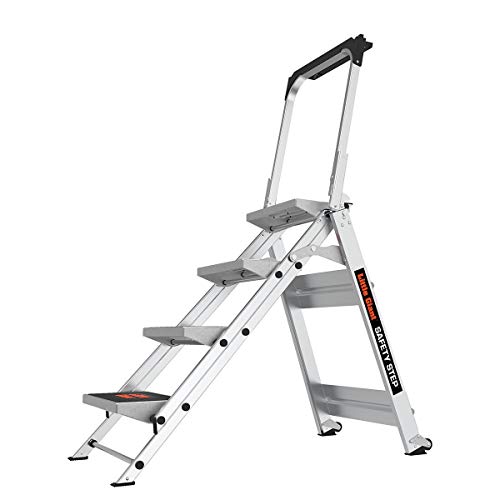 Little Giant Ladder Systems 10410BA Safety Step Ladder Four Step with Bar, 2 x 11-Inch 