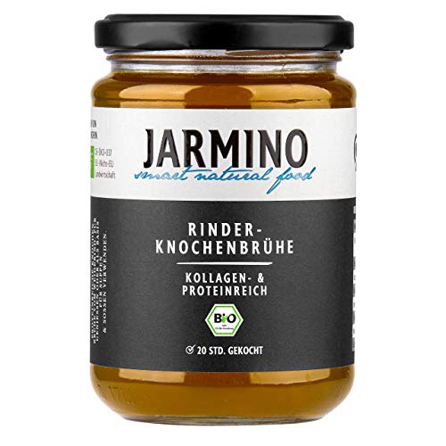 Jarmino organische bot bouillon van rundvlees grazen | 6x 350ml fijnste bone broth | Bevat natuurlijke eiwitten, collageen, hyaluron & is low carb| Superfood Collageen Drink 
