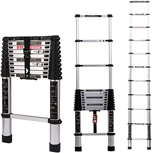 Telescoping ladder 7 Ft Extension Telescopic Ladders - Lichtgewicht aluminium draagbaar Beste for multi-gebruik in Thuis Attic & Rv Werkuitbreidbaar intrekbaar opvouwbaar met een knop inklapbaar vouwe