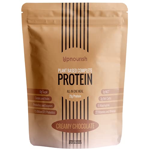 Plant Based Protein Powder Chocolate - Lactose & Dairy Free Protein Powder - Vegan Protein Shake Meal Replacement with Fava, Mung, Rice & Pea Protein, Low Carb, Keto, Sugar & Gluten Free, 21g