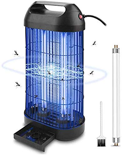 ROVLAK Insectenvernietiger, elektrische insectenval, muggenlamp met 14 watt UV-licht, UV-insectenval, muggenval, voor binnen, muggenbescherming, lamp voor keuken, woonkamer en kinderkamer, zwart