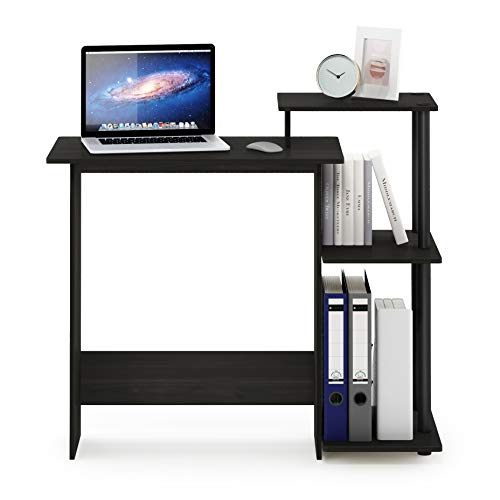 Furinno 11192EX/BK Computer/bureau, hout, espresso/zwart, 100,58 x 100,58 x 85,34 cm