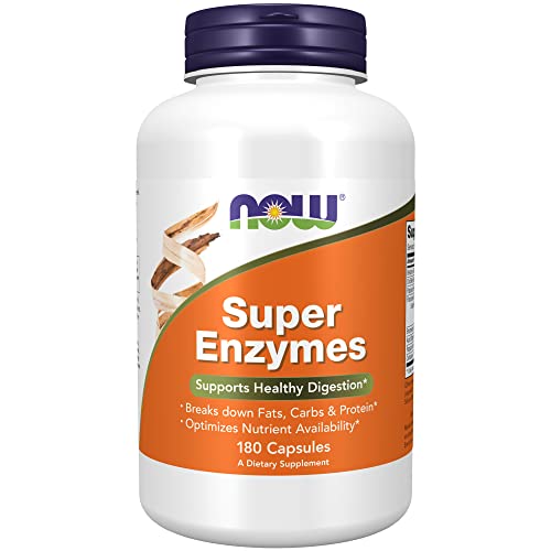NOW Supplements, Super Enzymes, Formulated with Bromelain, Ox Bile, Pancreatin and Papain, Super Enzymes,180 Capsules 