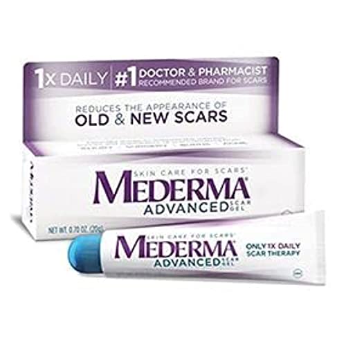 Mederma Advanced Scar Gel - 1x Daily: Use less, save more - Reduces the Appearance of Old & New Scars - #1 Doctor & Pharmacist Recommended Brand for Scars - 0.7 ounce, 0.7 Ounce 