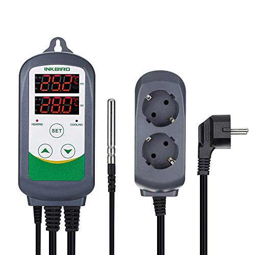 Inkbird Digitale Temperatuurregelaar Aansluitingen ITC-308,220V Thermostaat met NTC-sonde voor Serre Reptielen Terrarium