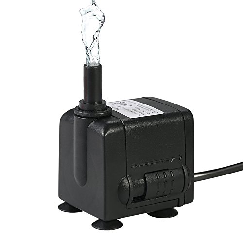450L/H 6W dompelpomp aquarium pomp waterpomp met 2 sproeiers en 4 zuignappen voor fontein aquarium