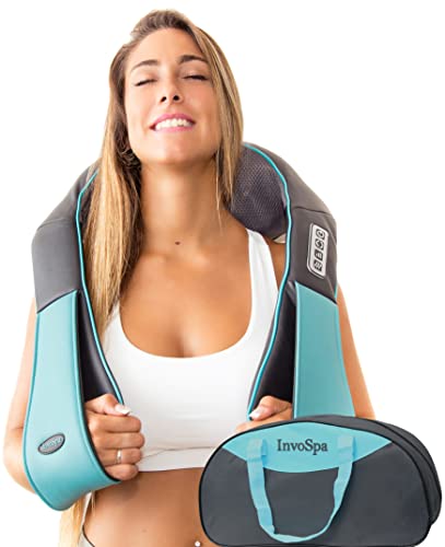 Shiatsu rugschouder & nek massager met warmte - diepe weefsel 3d kneden kussen massager voor nek, rug, schouders, voet, benen - elektrische volledige lichaamsmassage - voor thuis & de auto