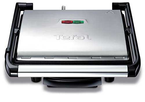 Tefal GC241D Inicio grill contactgrill, Hoogwaardige RVS behuizing, Compact design en eenvoudige bediening, voor de bereiding van vlees, panini, groenten en nog veel meer