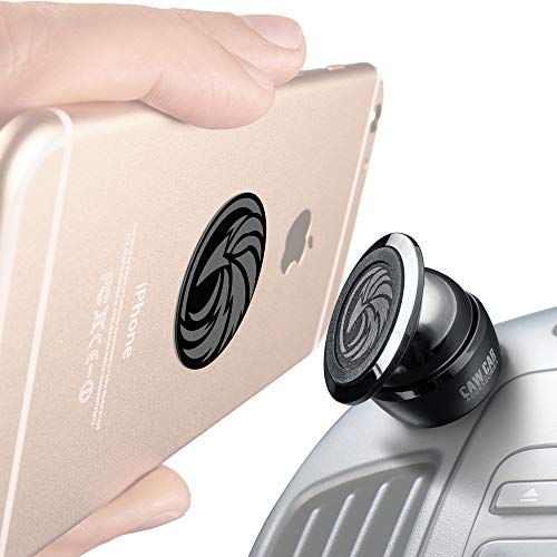Universal Car Phone Mount Magnetic - All-Metal Car Mount for Smartphone & GPS - Cell Phone Holder for Car Dashboard. +100 to Safeness & Comfort