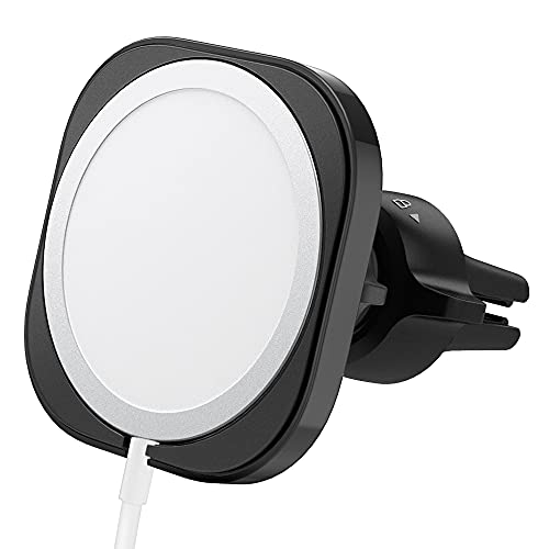 Spigen Mag Fit Phone Holder Car Mount Designed for Magsafe (2022 Updated Design)(Charger Not Included)(Requires USB-C Car Charger) - Black