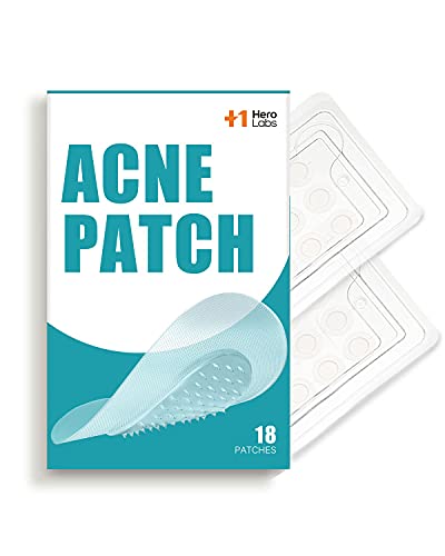 HeroLabs Microcrystal Acne Healing Patch (18 Patches) - Hyaluronate, Salicylic Acid, Vitamin C, pimple patch for deep, Early Stage and Hidden Pimples (18 Count (Pack of 1))