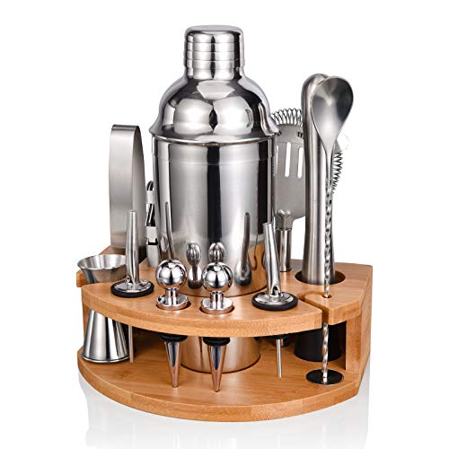 Esmula Cocktail Shaker Set, 750 ml, 12-delige roestvrij stalen barkeeperset, professionele Martini mixing baardkit combinatie, home stijlvolle bargereedschapset met cocktailreceptenboekje