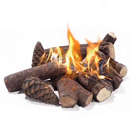 10-delige set keramische houtsoorten decoratief hout voor bio-ethanol en gashaarden