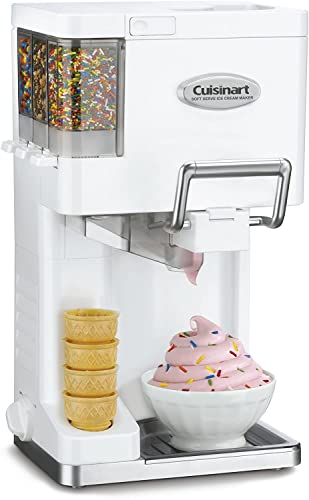 Cuisinart ICE-45P1 Mix-it-in 1.5-Quart Soft Serve Ice Cream Maker, Make Professional Quality Ice Cream, Yogurt, Sorbet and Sherbet from Home, White 