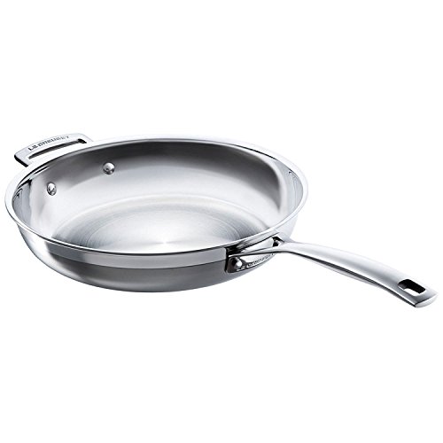 Le Creuset Roestvrijstalen koekenpan met 3 lagen, zonder coating, 28 x 6 cm