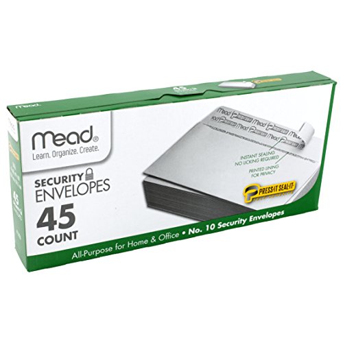 Mead No.10 Envelopes, Security, Press-it Seal-it, 4-1/8