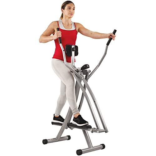 Sunny Health & Fitness SF-E902 Air Walk Trainer Elliptical Machine Glider w/LCD Monitor, 220 LB Max Weight and 30 Inch Stride 