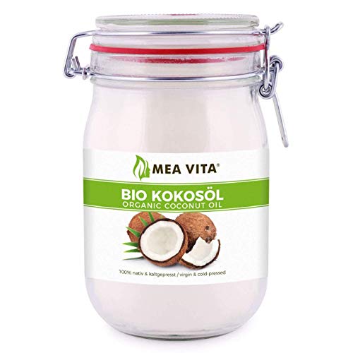 MeaVita biologische kokosolie in een beker, naturel, 1-pack (1 x 1000 ml)