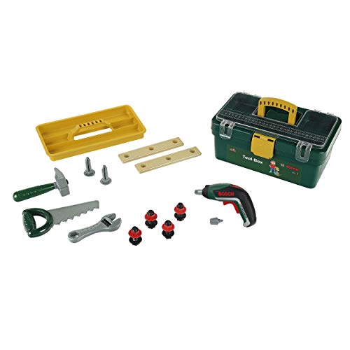 Theo Klein 8609 Bosch Tool Box I with Battery-Powered cordless Screwdriver Ixolino I Incl Lots of Tools and Accessories I Toy for Children Aged 3 years and up