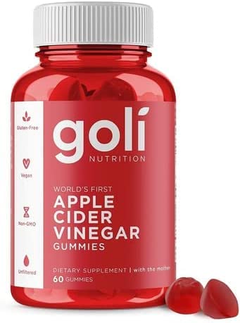 Goli Apple Cider Vinegar Gummy Vitamins - 60 Count - Vitamins B9 & B12, Gelatin-Free, Gluten-Free, Vegan & Non-GMO