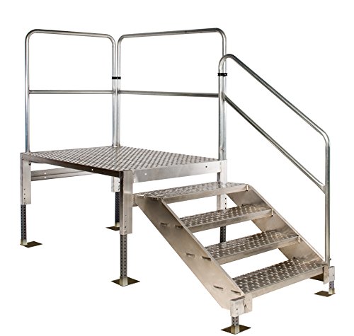 Tri-Arc Versa-Step TAVSM34-AS OSHA Compliant 3 & 4 Step Aluminum Modular Access Platform