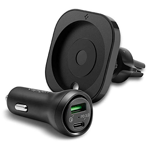 Spigen Mag Fit Phone Holder Car Mount Designed for Magsafe (2022 Updated Design)(Charger Not Included)(USB-C Car Charger Included)