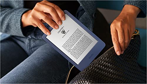All-new Kindle (2022 release) – The lightest and most compact Kindle, now with a 6” 300 ppi high-resolution display, and 2x the storage - Denim