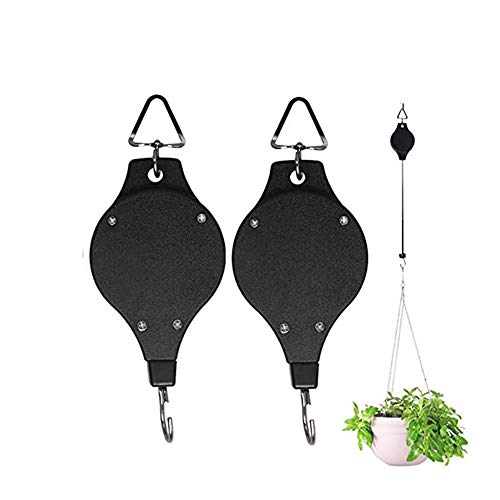 2 Stuks Hangende Plantenmand Katrol, Plantenkatrol Intrekbare Hanger, Plantenkatrol Intrekbaar, Haken Voor Hangende Bloemenmand, Vogelvoeder, Plant Groeit Licht